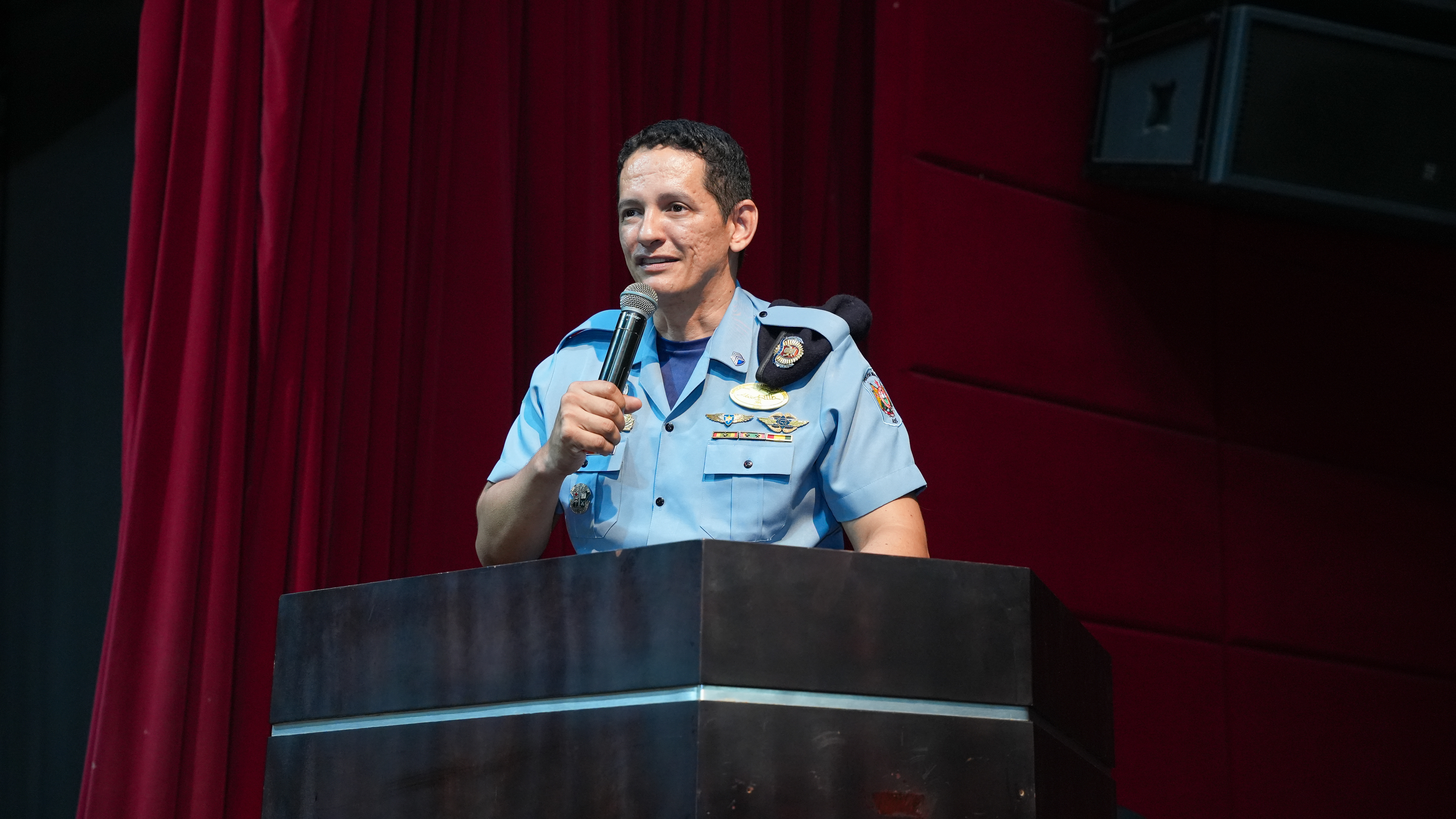 O capelão da PMAC, Sidiclei Silva, é um dos protagonistas do primeiro CATS do Acre. Foto: Davi Silva Barbosa/PMAC.