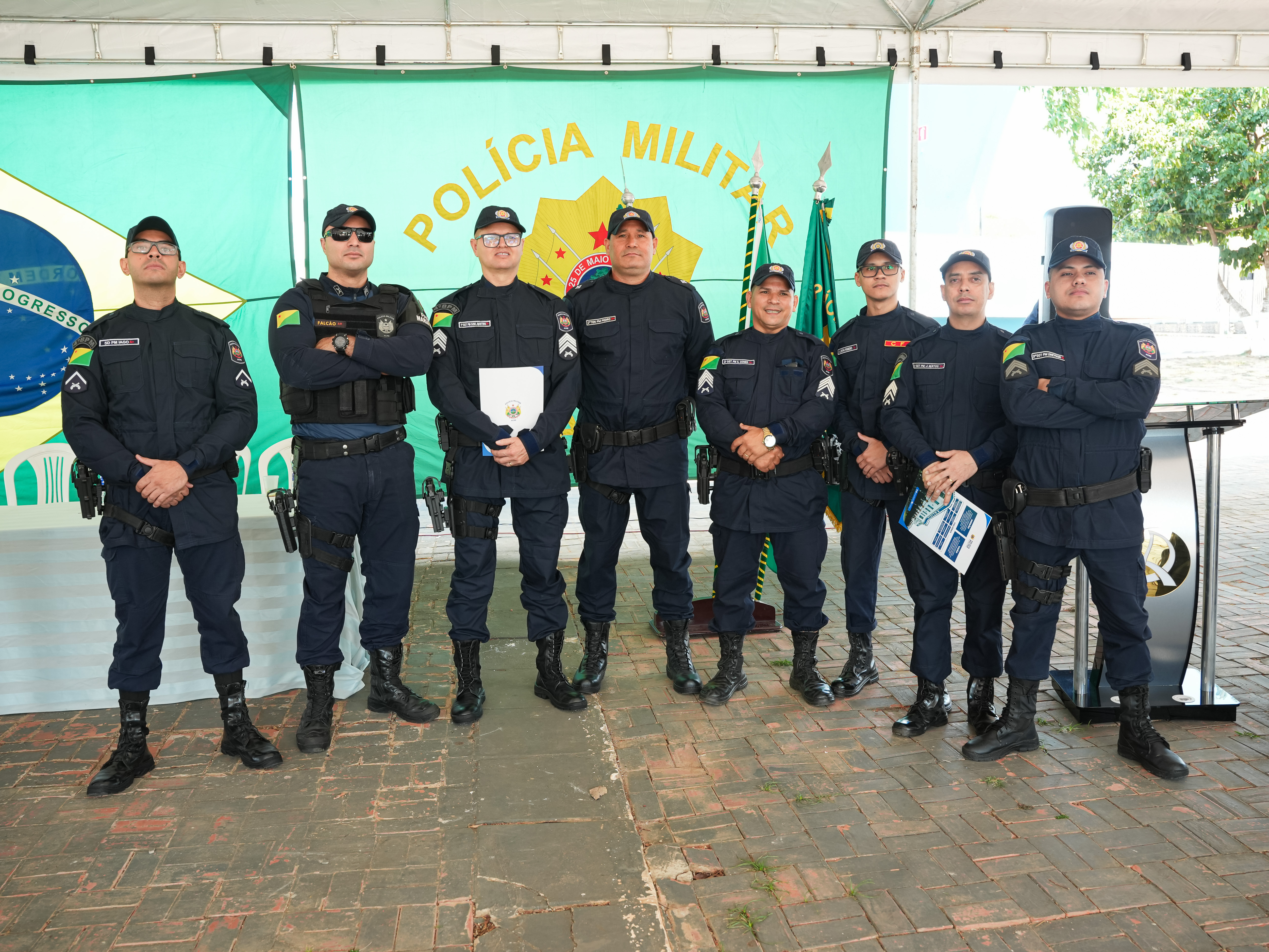 Policiais durante a solenidade. Foto: Davi Silva Barbosa/PMAC.