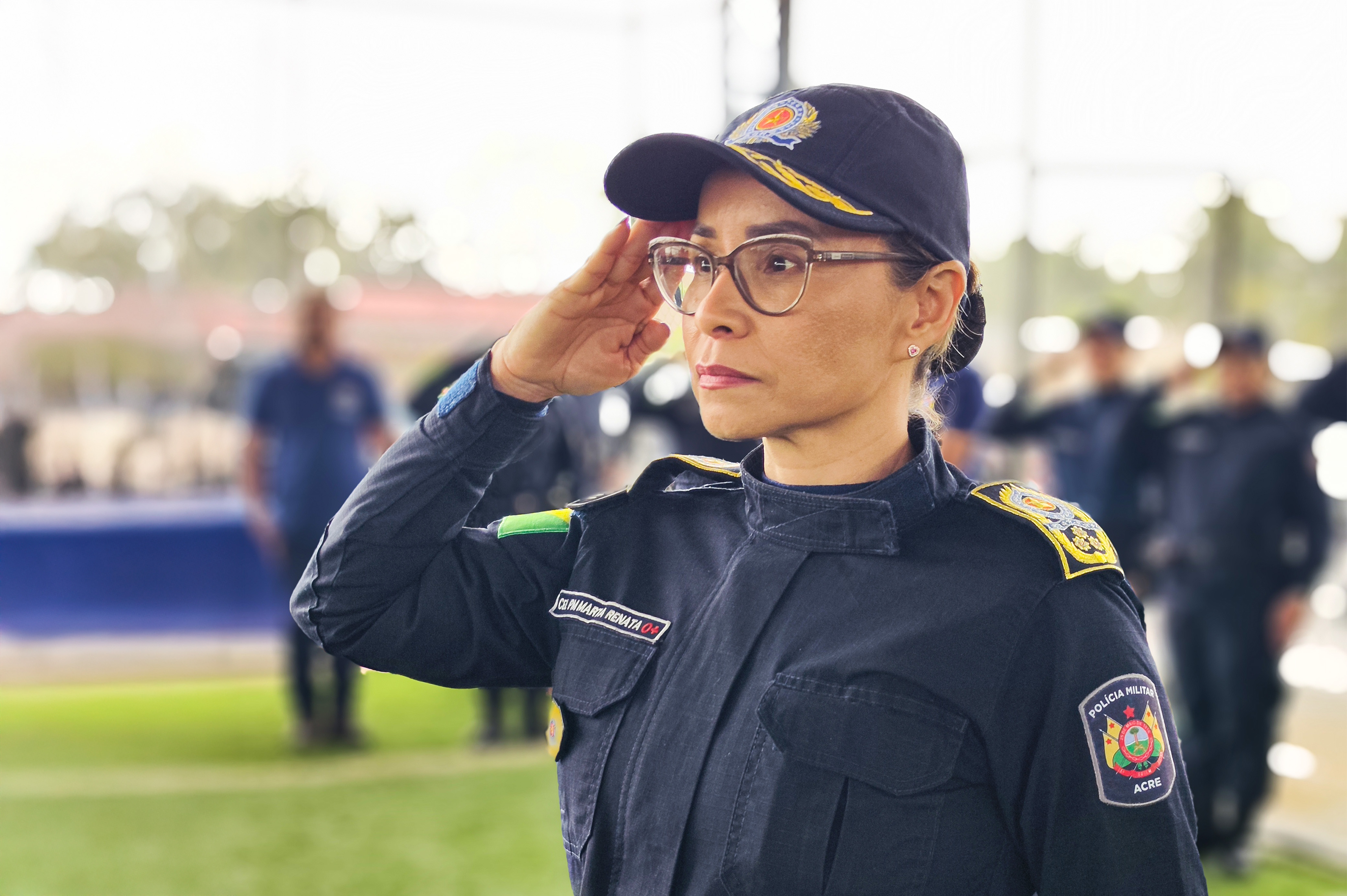 A coronel Marta Renata, comandante-geral, presidiu a solenidade. Foto: Joabes Guedes/PMAC